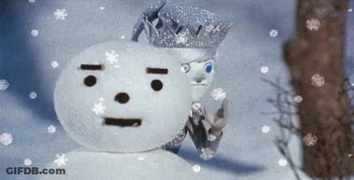 Snowman Wearing Crown In Snow GIF
