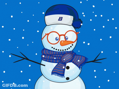 Snowman Wearing Glasses And Hat With 'B GIF