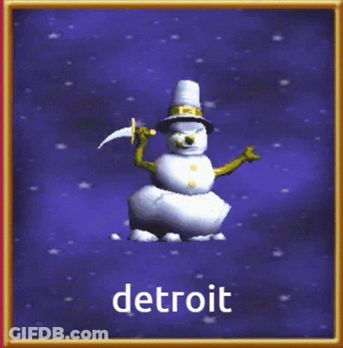 Snowman With Detroit Text GIF