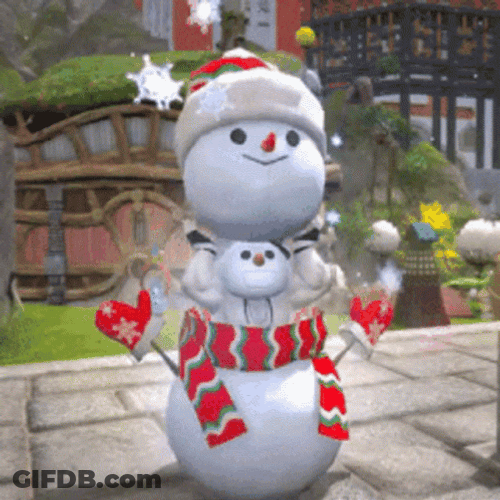 Snowman With His Holliday Outfit GIF