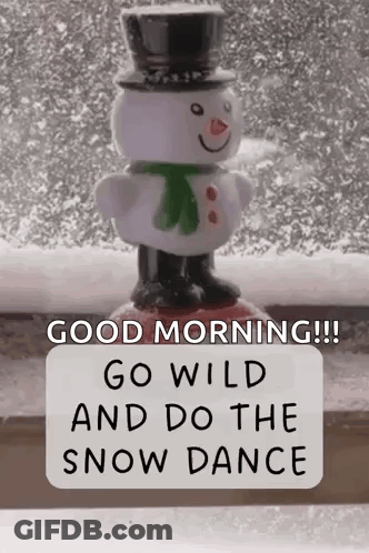 Snowman With Top Hat And Scarf GIF