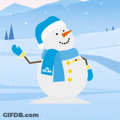 Snowman With Winter Blue Outfit GIF