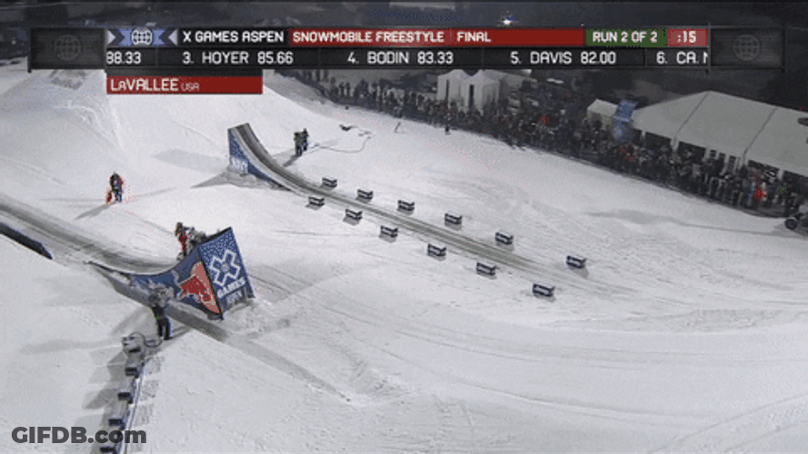 Snowmobile Backflip In The Air GIF