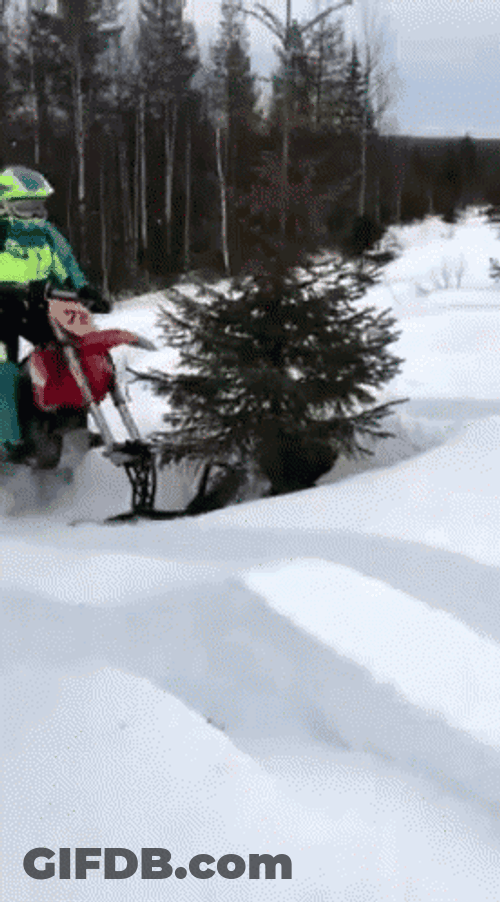 Snowmobile Wheelie Fails GIF