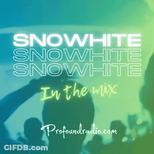 Snowwhite In The Mix On Green And Blue Background GIF