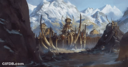 Snowy Castle Painting GIF