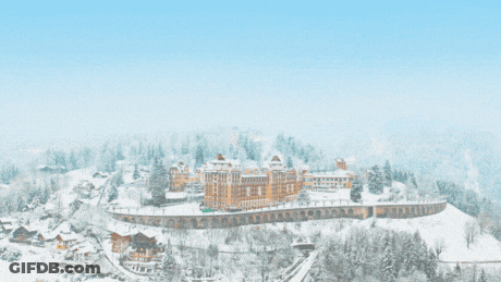 Snowy Castle Study GIF