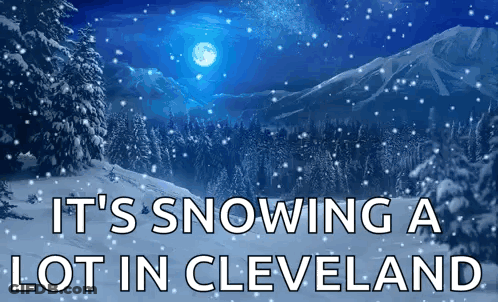 Snowy Cleveland Scene It's Snowing GIF