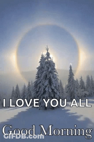 Snowy Forest Saying I Love You All GIF