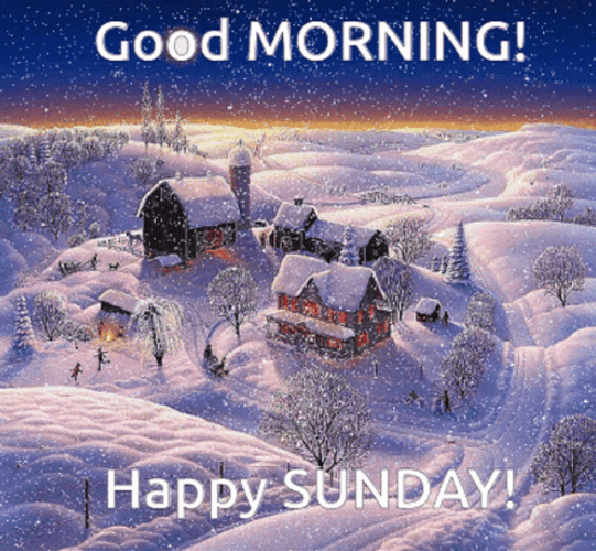 Snowy Good Morning Happy Sunday GIF
