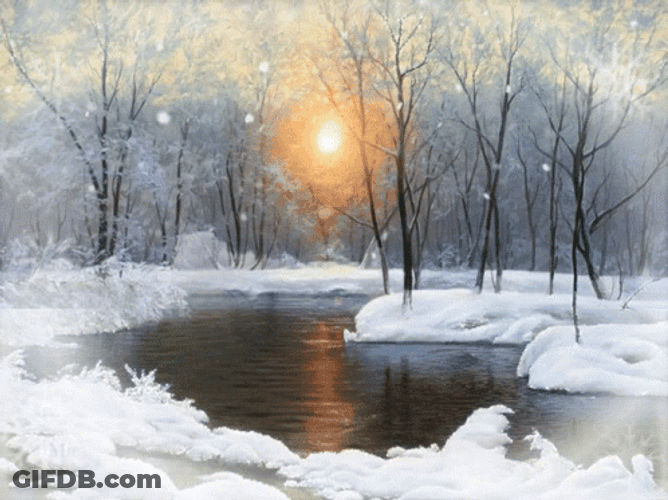 Snowy Lake Saturday GIF