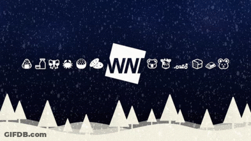 Snowy Landscape With Icons Saying Wnw GIF