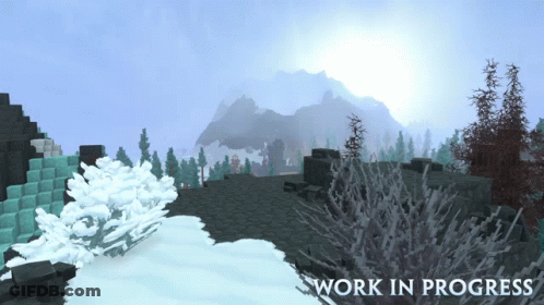Snowy Mountain Landscape Work In Progress GIF