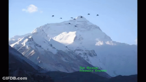 Snowy Mountain With Everest Text GIF