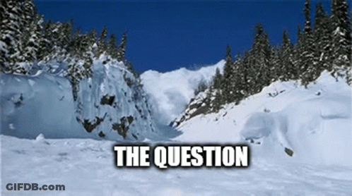 Snowy Mountain With Question GIF