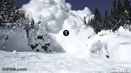 Snowy Mountain With T Logo GIF