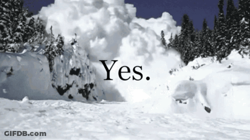 Snowy Mountain With Yes GIF