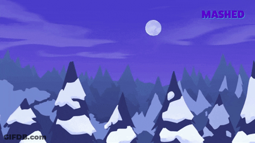 Snowy Night Blow Up GIF