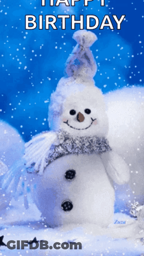 Snowy Saturday Cute Snowman GIF