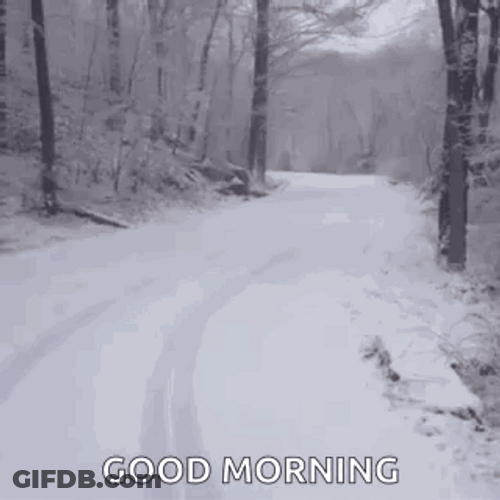 Snowy Saturday Good Morning Running Guy GIF