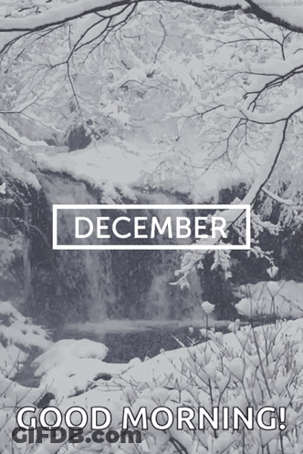 Snowy Waterfall December Good Morning GIF