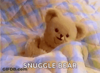 Snuggle Bear Teddy On Bed GIF