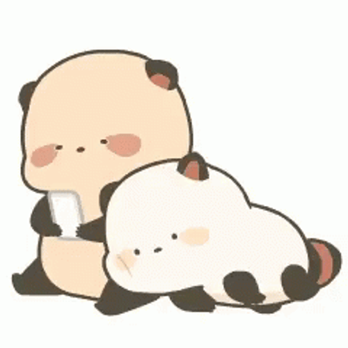 Snuggle Panda Couple GIF