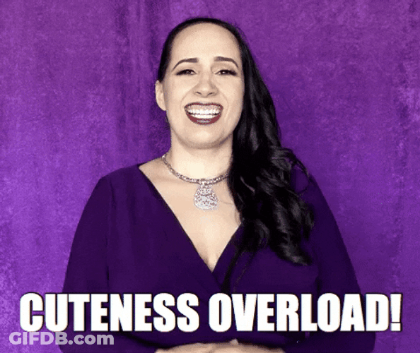 So Cute Excited Lady In Purple GIF