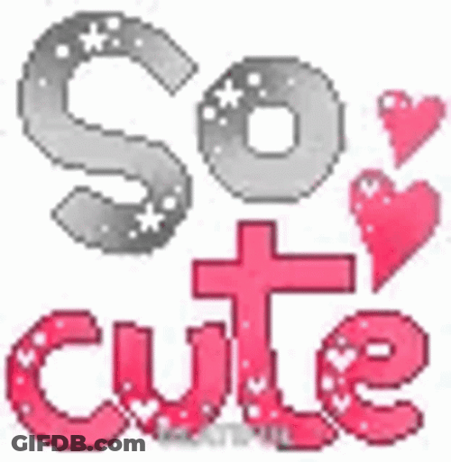 So Cute Heart Love Color Text GIF
