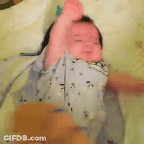 So Cute Newborn Baby Stretching GIF