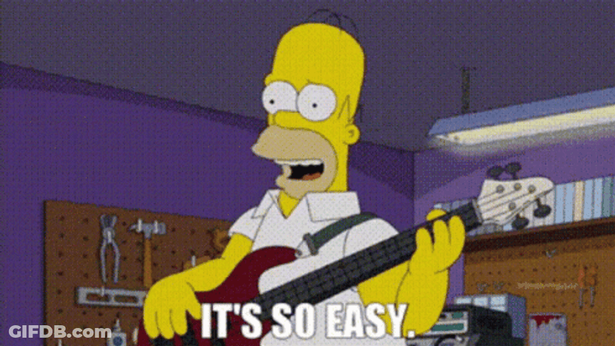 So Easy Homer Simpson Playing Guitar GIF