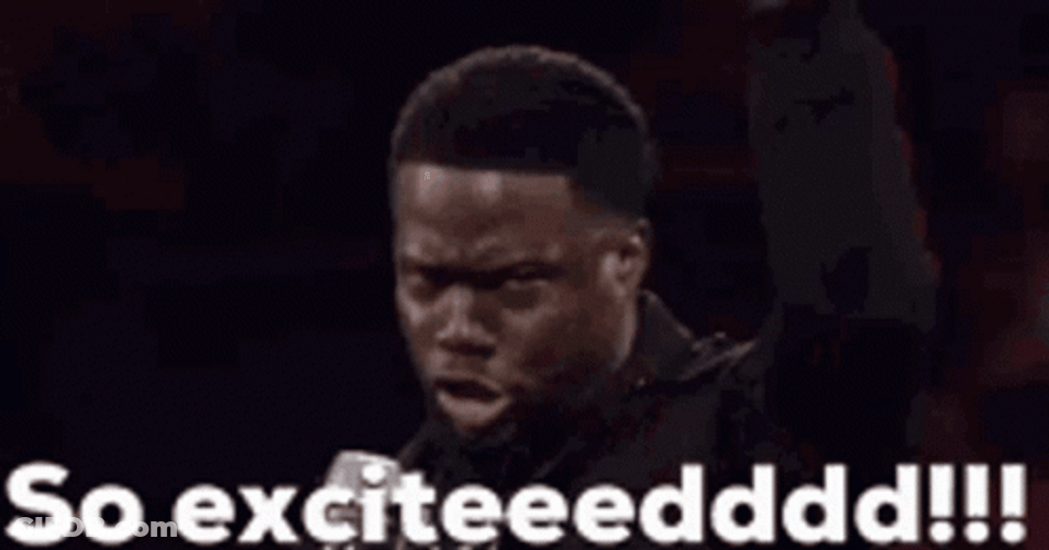 So Excited Kevin Hart Frown Face GIF