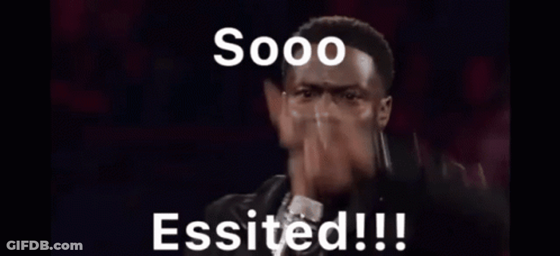 So Excited Kevin Hart Funny Face GIF