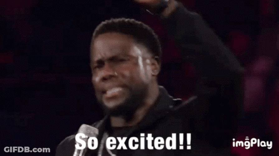 So Excited Kevin Hart Hand Down GIF
