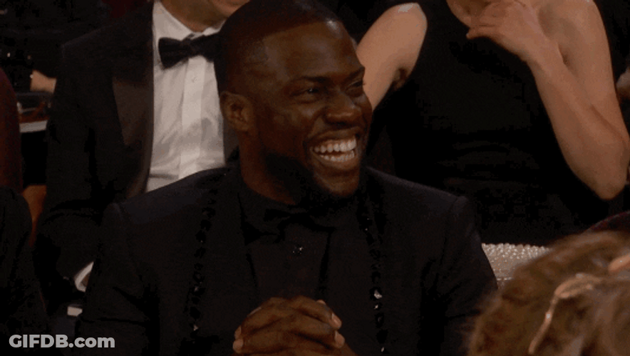 So Excited Kevin Hart Laughing GIF