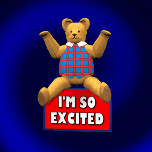 So Excited Meme Teddy Bear GIF