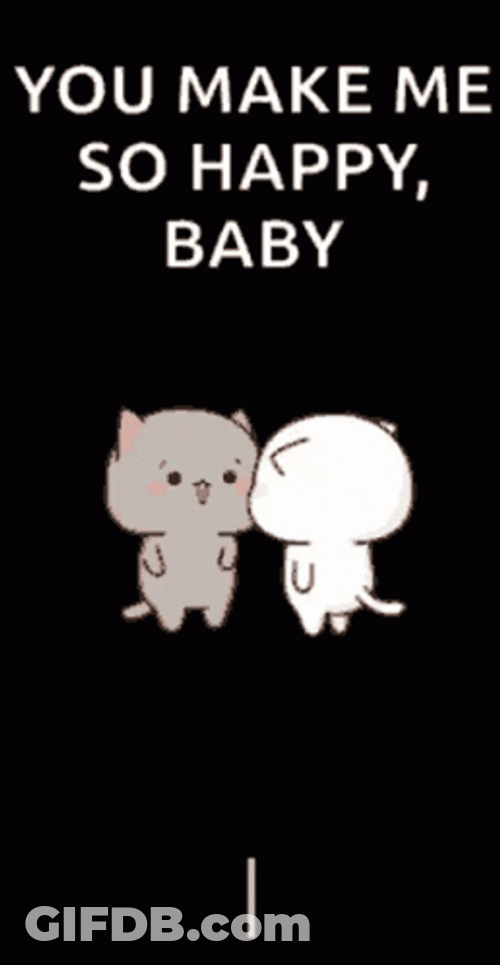 So Happy Cute Cat Kissing GIF