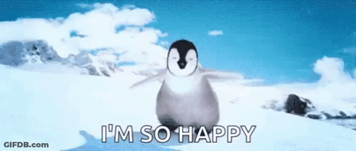 So Happy Energetic Penguin GIF