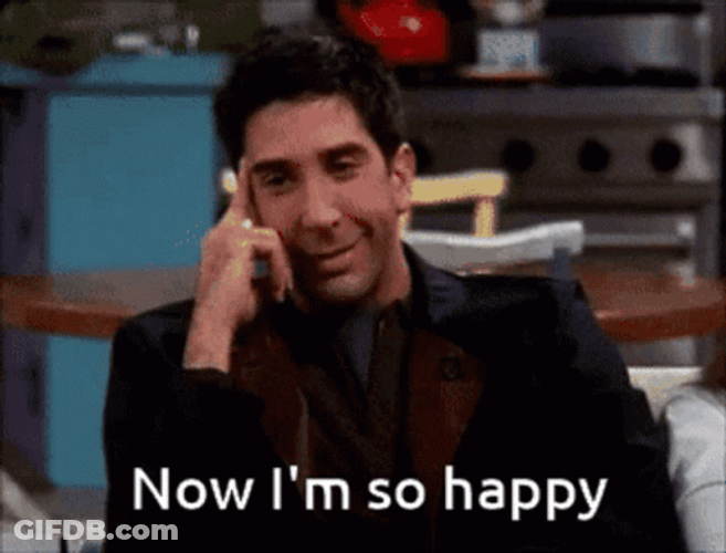 So Happy Ross Geller Is Happy GIF