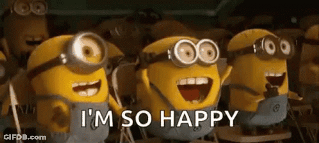 So Happy The Three Minions GIF