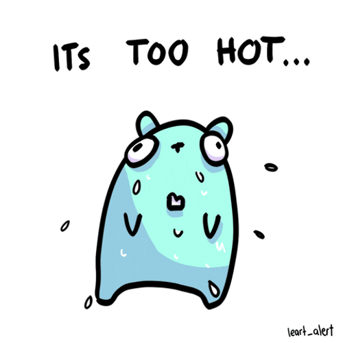 So Hot Right Now Blue Hamster Melting GIF