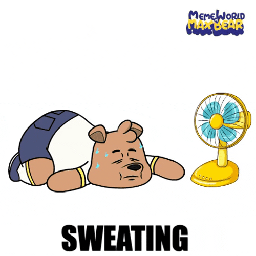 So Hot Right Now Max Bear Facing Fan GIF