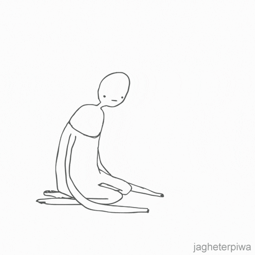 So Sad Drawing Falling Head GIF