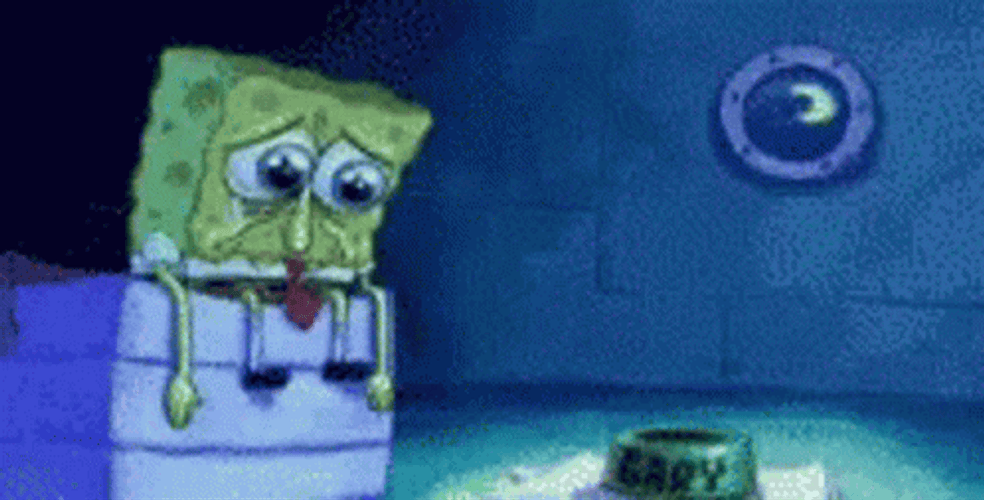 So Sad Sitting SpongeBob GIF