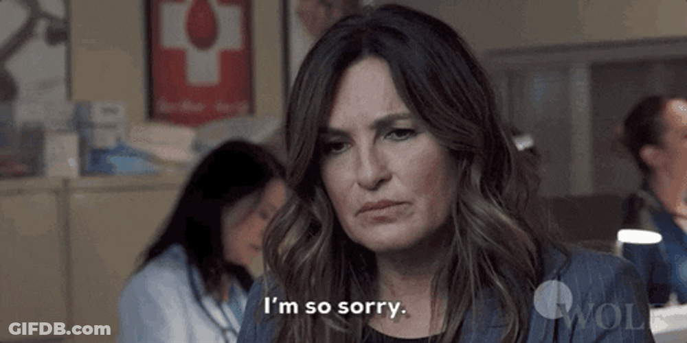 So Sorry Mariska Hargitay Law And Order GIF