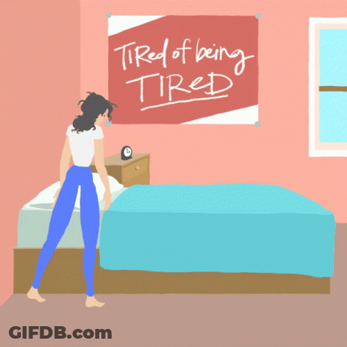 So Tired Animated Fall Down In Bed GIF