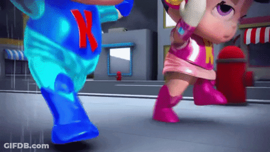 Soaking Wet Cute Characters GIF