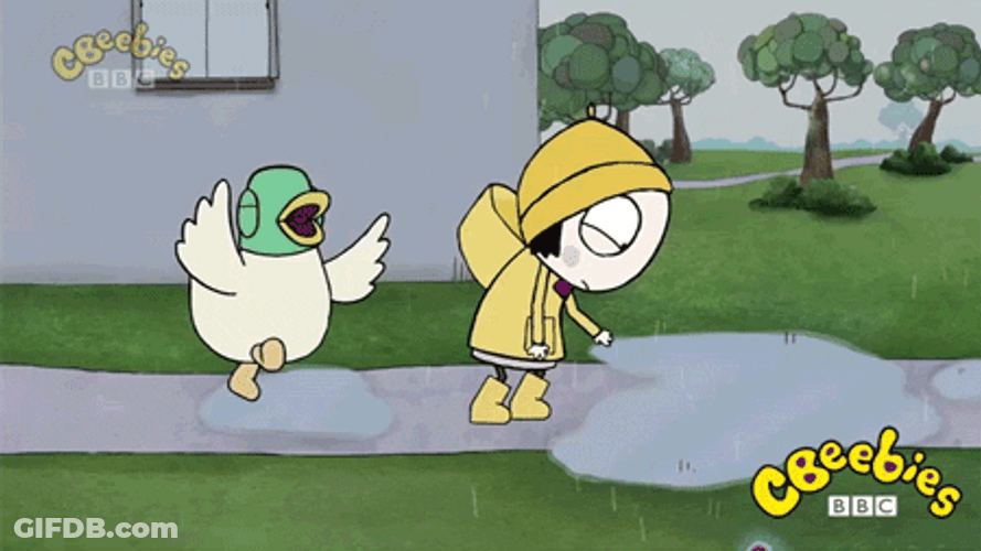Soaking Wet Happy Sarah And Duck GIF