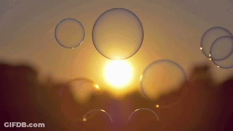 Soap Bubbles Are Floating In Front Of The Sun GIF