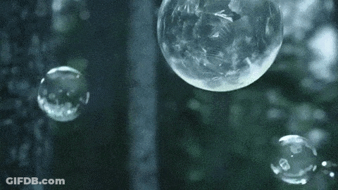 Soap Bubbles In Forest GIF